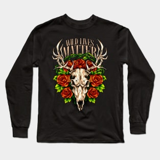 Wild Lives Matter, Deer skull Long Sleeve T-Shirt